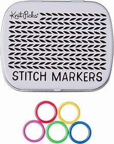 Enamel Stitch Markers & Tin - Rainbow